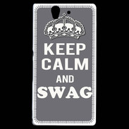 Coque Sony Xperia Z Keep Calm Swag Gris