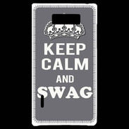 Coque LG Optimus L7 Keep Calm Swag Gris