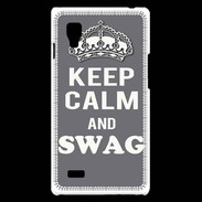 Coque LG Optimus L9 Keep Calm Swag Gris