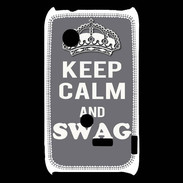 Coque Sony Xperia Typo Keep Calm Swag Gris