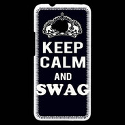Coque HTC One Keep Calm Swag Noir