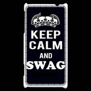 Coque HTC Windows Phone 8S Keep Calm Swag Noir
