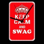 Grande pendule murale Keep Calm Swag Rouge