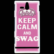 Coque Sony Xperia U Keep Calm Swag Rose