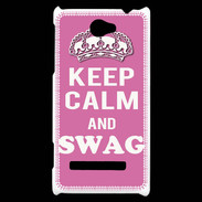 Coque HTC Windows Phone 8S Keep Calm Swag Rose