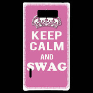 Coque LG Optimus L7 Keep Calm Swag Rose