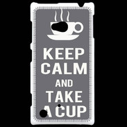 Coque Nokia Lumia 720 Keep Calm Take a cup Gris