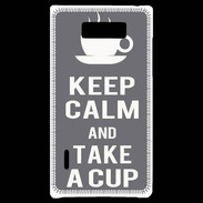 Coque LG Optimus L7 Keep Calm Take a cup Gris