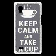 Coque LG Optimus L9 Keep Calm Take a cup Gris