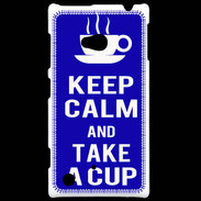 Coque Nokia Lumia 720 Keep Calm Take a cup Bleu