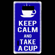 Coque LG Optimus L7 Keep Calm Take a cup Bleu