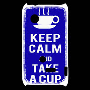 Coque Sony Xperia Typo Keep Calm Take a cup Bleu