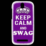 Coque HTC One SV Keep Calm Swag Violet