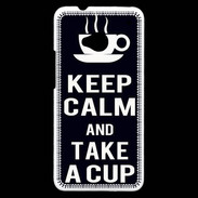 Coque HTC One Keep Calm Take a cup Noir
