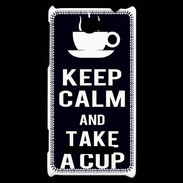 Coque HTC Windows Phone 8S Keep Calm Take a cup Noir