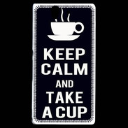 Coque Sony Xperia Z Keep Calm Take a cup Noir