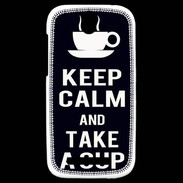 Coque HTC One SV Keep Calm Take a cup Noir