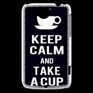 Coque HTC Wildfire G8 Keep Calm Take a cup Noir