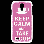 Coque Samsung Galaxy S4 Keep Calm Take a cup Rose