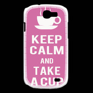 Coque Samsung Galaxy Express Keep Calm Take a cup Rose