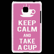 Coque LG Optimus L3 II Keep Calm Take a cup Rose