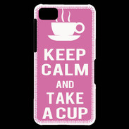 Coque Blackberry Z10 Keep Calm Take a cup Rose