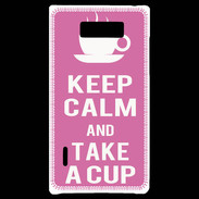 Coque LG Optimus L7 Keep Calm Take a cup Rose