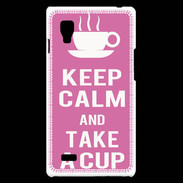 Coque LG Optimus L9 Keep Calm Take a cup Rose