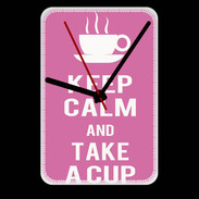 Grande pendule murale Keep Calm Take a cup Rose