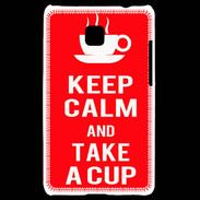 Coque LG Optimus L3 II Keep Calm Take a cup Rouge