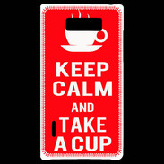 Coque LG Optimus L7 Keep Calm Take a cup Rouge
