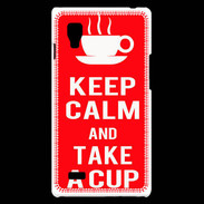 Coque LG Optimus L9 Keep Calm Take a cup Rouge