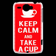 Coque HTC Wildfire G8 Keep Calm Take a cup Rouge