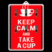 Porte clés Keep Calm Take a cup Rouge