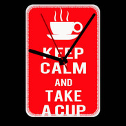 Grande pendule murale Keep Calm Take a cup Rouge