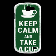 Coque Samsung Galaxy Express Keep Calm Take a cup Vert