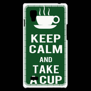 Coque LG Optimus L9 Keep Calm Take a cup Vert