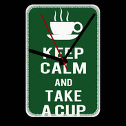 Grande pendule murale Keep Calm Take a cup Vert