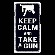 Coque LG Optimus L9 Keep Calm Take a gun Noir