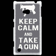 Coque Nokia Lumia 720 Keep Calm Take a gun Gris