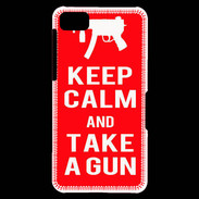 Coque Blackberry Z10 Keep Calm Take a gun Rouge