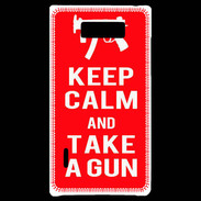 Coque LG Optimus L7 Keep Calm Take a gun Rouge