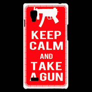 Coque LG Optimus L9 Keep Calm Take a gun Rouge
