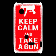 Coque Sony Xperia Typo Keep Calm Take a gun Rouge