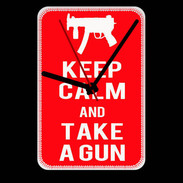 Grande pendule murale Keep Calm Take a gun Rouge
