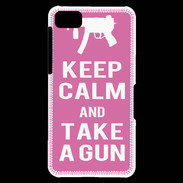 Coque Blackberry Z10 Keep Calm Take a gun Rose