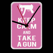 Grande pendule murale Keep Calm Take a gun Rose