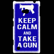 Coque Nokia Lumia 720 Keep Calm Take a gun Bleu