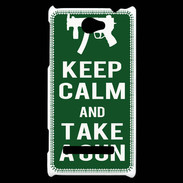 Coque HTC Windows Phone 8S Keep Calm Take a gun Vert