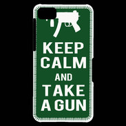 Coque Blackberry Z10 Keep Calm Take a gun Vert
